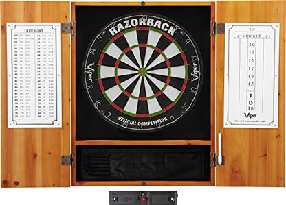Viper Metropolitan Solid Wood Cabinet & Sisal/Bristle Dartboard Play-Ready Bundle