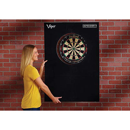 Viper Defender III Extended Length Dartboard Surround Wall Protector, Fits 17.75" and 18" Bristle Dartboards, Compression-Fit Easy Mounting, 45" H x 32" W x 1" Thickness - color: Red