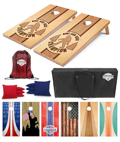 World Series of Cornhole Regulation Size Cornhole Boards - Lightweight & Durable All-Wood Construction | Backyard Bean Bag Toss Set | Outdoor Game for Tailgates & BBQs - color: Bigfoot Hide & Seek