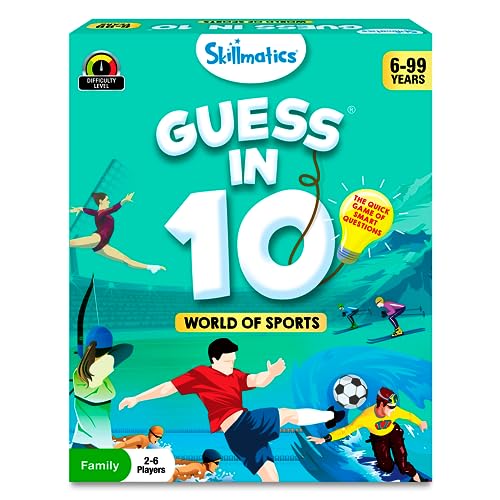 Skillmatics Guess in 10 Sports, Perfect for Boys, Girls, Kids, and Families Who Love Card Games, Toys, Travel Games, Gifts for Ages 6, 7, 8, 9 and Up - style: 7. Sports