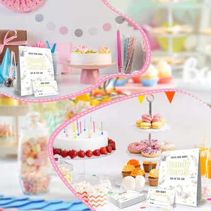 Silly Goose Baby Shower Decorations,Guess How Many Baby Shower Game,Guess How Many Candy Corns Are In The Jar, One Silly Goose Birthday Decor,Birthday Party Games & Activities 50 Cards And Sign - size: goose