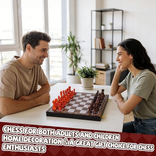 17 Inch Super Large Chess Set, Weighted Acrylic Chess Pieces with Zinc Alloy Core, 4.2” King Luxury Staunton Chess Set, Professional Tournament Folding Chess Board for Home, Club & Display