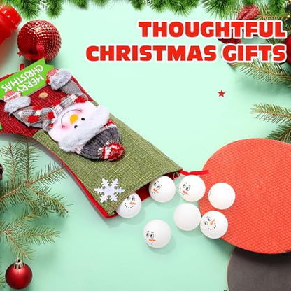 Soulchen 24 Pcs Table Tennis Balls Plastic Novelty Table Tennis Stress Props 40 mm for Party Playing Beach Decor Beer Game Party Favors - style: Winter