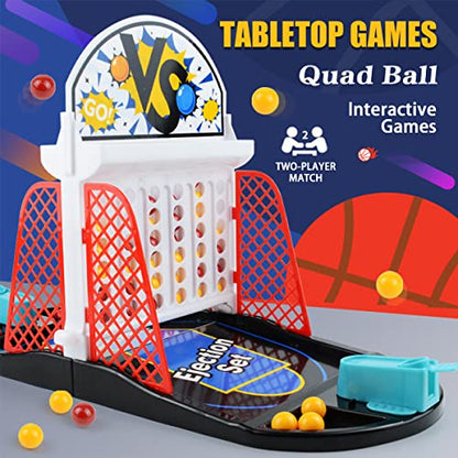 Tabletop Basketball Bouncing Ball Toy, Basketball Board Game, 2 Player Arcade Game, Indoor Fun Bouncing Pinball for Kids & Adults, Ages 3+