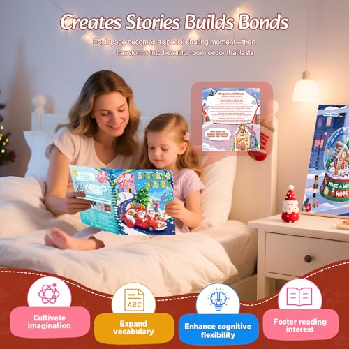 CutteeyFyry 4PCS Paint by Number Sticker Book - Christmas Crafts & Acitivity Puzzles Book for Kids Ages 4-10, Travel Toys for Road Trip & Airplane,Perfect Christmas Gifts & Basket Stuffers for Kids - color: Christmas