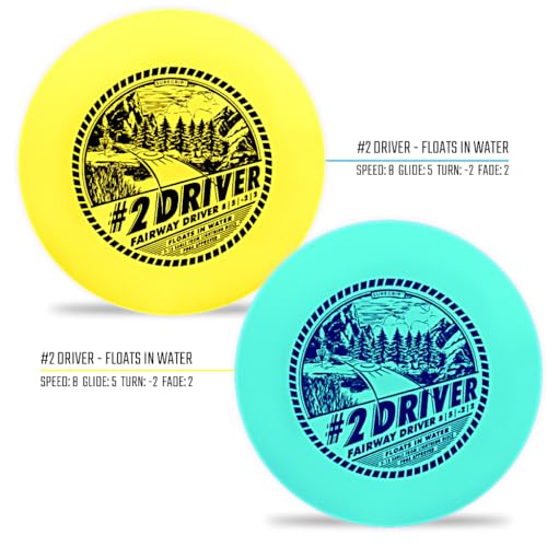 Lightning #2 Driver 2-Pack – Disc Golf Long-Range Drivers (Speed 8, Glide 5, Turn -2, Fade 2) – Durable, Floats on Water