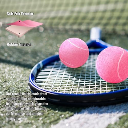 30/40 Pack Training Tennis Balls, Pet Dog Playing Balls, Practice Tennis Balls with Mesh Bag for Transport and Beginner Training - color: Pink-30Pack