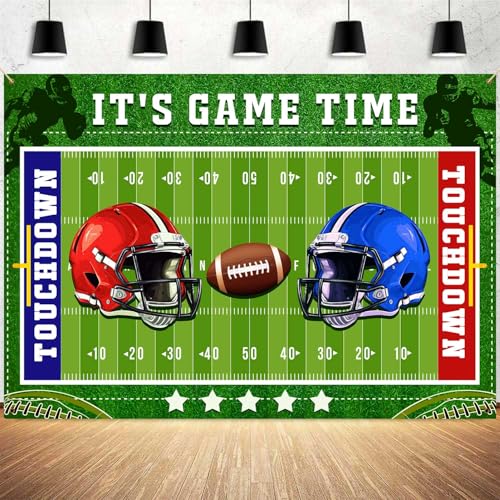 Football Field Backdrop Football Stadium Green Lawn Photography Background Rugby Ball Sports Themed Decor Banner Touchdown Sport Party Supplies for Birthday Baby Shower 10x7ft FULC06 - size: 10x7ft