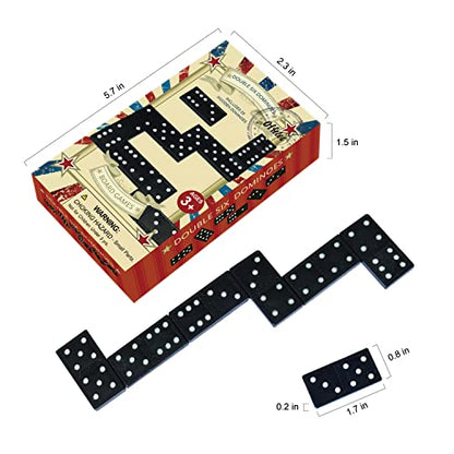 Offelec Wooden 3 Pack Double 6 Domino Set - 28 Tiles Each | Classic Family Table Games for Kids, Adults, and Parties | Perfect for Classroom, Travel, Durable Board Game for Fun Nights - color: 3 Packs Double 6 Domino