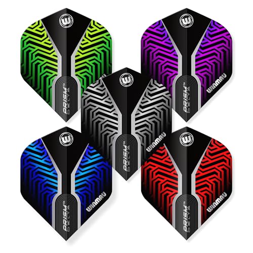 Winmau Dart Flight Collection - Standard Shape 100 Micron Dart Flights for Steel & Soft Tip Darts, Available in Multiple Designs & Styles, 5 Sets (15 Flights)