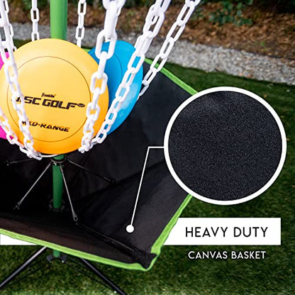 Franklin Sports Disc Golf Baskets - Portable Disc Golf Target with Chains Included - Disc Golf Basket Stand Equipment for Hole + Course Creation - style: Starter Plastic Chain