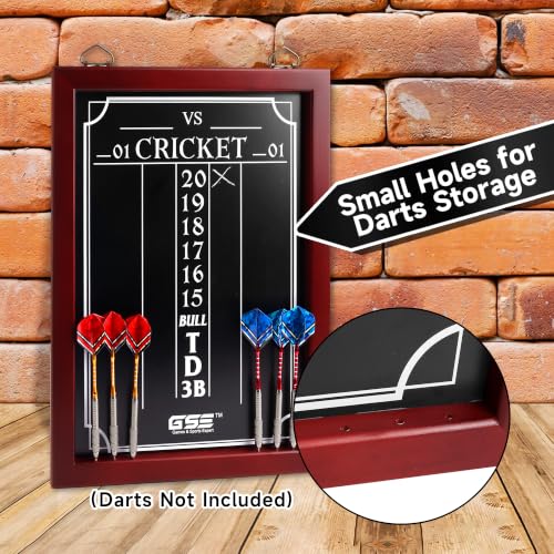GSE Games & Sports Expert Chalk Dart Scoreboard for Dart Board Cricket & 01 Dart Games with Chalks and Chalk Wipe (Standard/Large) - style: Large