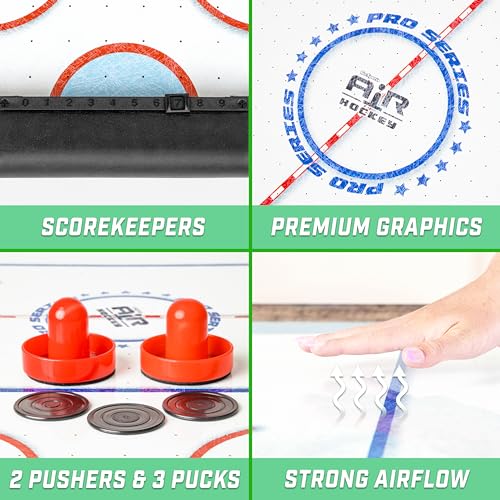 GoSports 30 Inch Table Top Air Hockey Game for Kids - Portable, Battery Operated Game Table - Oak - color: Oak