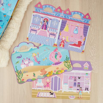 Melissa & Doug Puffy Sticker Activity Books Set of 3 – Dress-Up, Princess & Mermaid, with 208 Reusable Stickers and Fold-Out Scenes, Mess-Free Travel Toys for Kids Ages 4+ - FSC Certified - style: Dress-Up, Princess & Mermaid