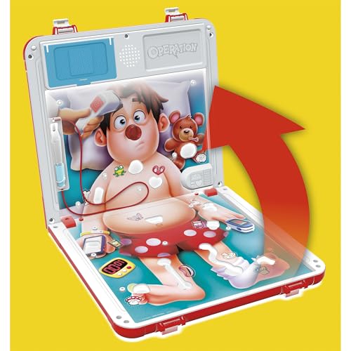 Operation Electronic Board Game with All-in-One Carrying Case | 2 Ways to Play | Ages 6+ | 1+ Players | 10 Mins. | Fun Kids Games