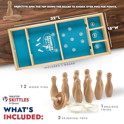 Carrom Skittles Game – Large Board Games for Adults & Children – Wooden Family Board Games for Family Night – Indoor and Outdoor Games for Family