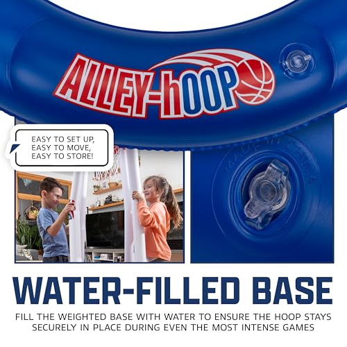 Franklin Sports NBA Alley-Hoop Kids Inflatable Toy Basketball Hoop Set - Indoor + Outdoor Mini Inflatable Hoop + Basketball Set for Kids Ages 3+ - Boys + Girls Basketball Toy - 48" Inches