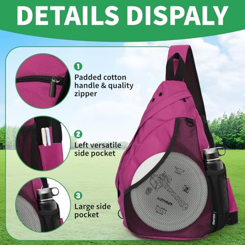MOYAQI Disc Golf Bag with Retriever Holder and Storage Pockets, Disc Golf Backpack with 8-10 Disc Capacity, Padded Adjustable Strap and Back Panel, Lightweight and Durable - color: Rose pink