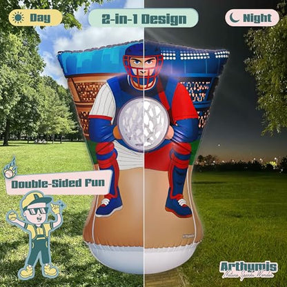 Pitching Target for Kids – Double-Sided Baseball Training Equipment for Indoor & Backyard Baseball Practice, Inflatable Strike Zone with Balls & Pump, Ages 3+