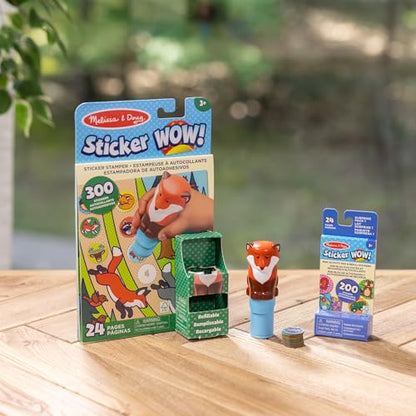 Melissa & Doug Sticker Wow!™ Fox Bundle: 24-Page Activity Book, Refillable Sticker Stamper, Mini Pad, 500 Stickers, Arts and Crafts for Kids Ages 3+ (Pack of 2) - color: Fox, size: Bundle (Pack of 2)