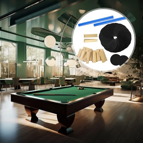 Soulchen 50 Pcs Pool Table Leveling Kit 28 Wooden Wedges 20 Rubber Shims 2 Blue Wax Sticks Billiard Table Installation Shim Set for Leveling, Recovery, Easy Assembly Accessories