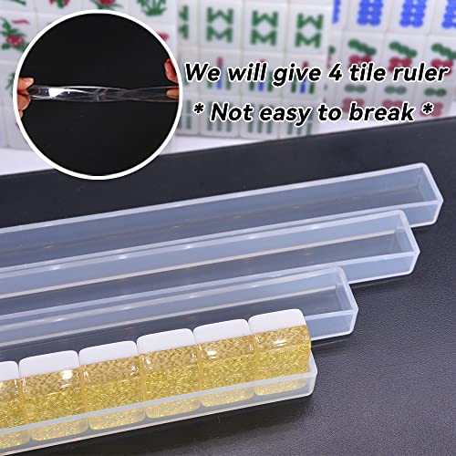 drizzle Gold Travel Mini Mahjong Set 20mm with Instructions - Portable 146 Tiles - for Beginners with 4PCS Racks 2 Pounds - Chinese Mah-Jong Game 麻将 - size: Gold