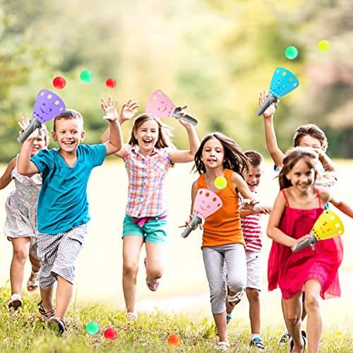 24Pcs Pop-Pass-Catch Ball Game with 8 Catch Launcher Baskets 16 Balls,Outdoor Indoor Game Activities,Lawn Games Beach Sport Toys for Party Favor,Kids 4 5 6 7 8 9 10+