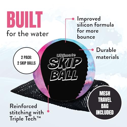 Activ Life The Ultimate Water Skip Balls, Water Bouncing Ball for Swimming Pool, Beach Toys for Friends, Family, Kids and Adults - style: Black Splatter
