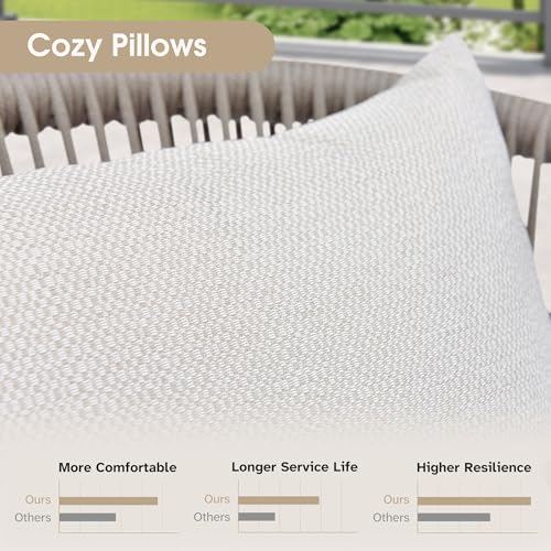 PURPLE LEAF 9 Pieces Outdoor Metal Furniture Set Patio Conversation Sets Dining Set, 1 Square Dining Table and 8 Modern Chairs with Cushions Seat Champagne - color: Champagne, size: 9 Pcs, style: Square