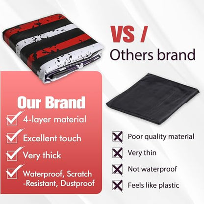 Pool Table Cover Billiard Table Covers Outdoor Leather Waterproof Pool Table Cover for Protecting Pool Table Felt 6/6.5/7/7.5/8/8.5/9 ft Fitted - color: Black