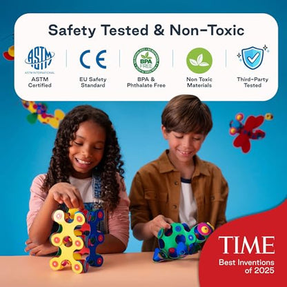 Clixo Itsy Magnetic Toy for Kids - Flexible, Durable, Imagination-Boosting Magnet Building Toy. Educational Multi-Sensory STEM Experience. Great as a Travel Game. Ages 4-99. 18 Piece Pack - color: Blue / Green