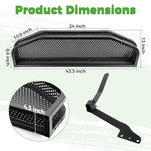 10L0L Golf Cart Front Cargo Basket for EZGO TXT/RXV、Club Car DS/Precedent、Yamaha G22/G29 - Heavy-Duty Steel Mesh Storage Rack, Gas/Electric Compatible - color: Club Car Precedent