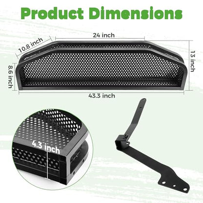 10L0L Golf Cart Front Cargo Basket for EZGO TXT/RXV、Club Car DS/Precedent、Yamaha G22/G29 - Heavy-Duty Steel Mesh Storage Rack, Gas/Electric Compatible - color: Club Car Precedent