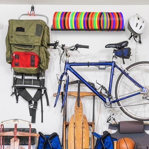 Weysat 1/2 Pack Disc Golf Storage Rack Wall Mount Disc Golf Accessories Organizer Rack Holder Basket Shelf for Home Garage - style: Metal