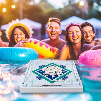 19x19 Inches Mahjong Floating Game Table for Pool Adults Pool Games Tray for Mah Jong Card Games Dominoes Poker Floater Tables for Indoor Outdoor Swimming Pool Hot Tub Lake(Blue Green) - style: Blue Green