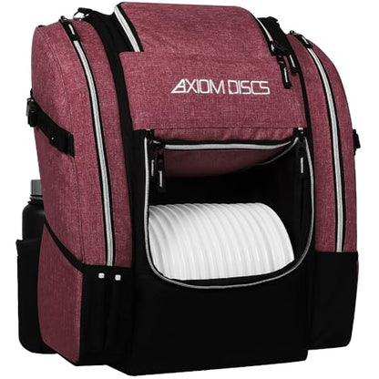 Axiom Discs Voyager Lite Backpack Disc Golf Bag (Choose Your Favorite Color) - color: Heather Red, style: V2