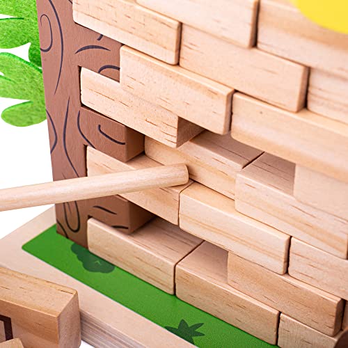 Bigjigs Toys, Jungle Crash Game, Wooden Toys, Tumble Tower Game, Educational Toys, Educational Games for Kids, Family Games, Maths Games, Numeracy Games