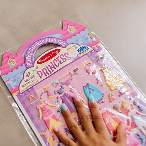 Melissa & Doug Puffy Sticker Activity Books Set of 3 – Dress-Up, Princess & Mermaid, with 208 Reusable Stickers and Fold-Out Scenes, Mess-Free Travel Toys for Kids Ages 4+ - FSC Certified - style: Dress-Up, Princess & Mermaid