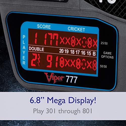 Viper 777 Electronic Dartboard – 15.5" Regulation Target, 43 Games, LCD Scoring, 8 Players, Soft Tip Darts Included