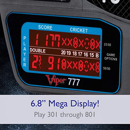 Viper 777 Electronic Dartboard – 15.5" Regulation Target, 43 Games, LCD Scoring, 8 Players, Soft Tip Darts Included