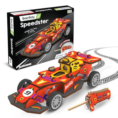Smartivity DIY F1 Speed Racing Car for Kids | Build Your Own Race Car & Launch It with Elastic Powered Launcher | STEM Toy | Birthday Gift for Boys & Girls 6 7 8 9 10 11 12 Years Old - style: Racing Car