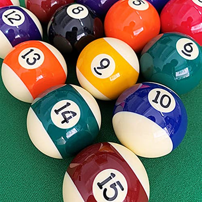 Pool Balls Set 2-1/4" Regulation Size, Complete 16 Resin Balls