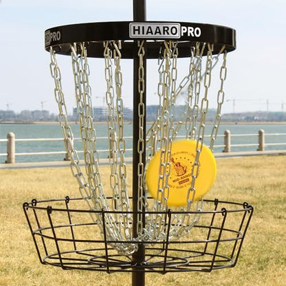 PDGA Approved HIAARO PRO Disc Golf Basket, Portable Disc Golf Target with Heavy Duty 24 Chains, Professional Disc Golf Basket - style: PRO Basket set
