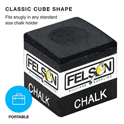 Felson Pool Chalk Cubes | Pool Table Accessories for Table Billiards | Pool Cue Chalk & Storage Box - style: 12 Count (Pack of 2)