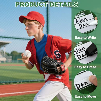 Magnetic Baseball Lineup Board for Dugout, Dry Erase Coach Lineup Board, Baseball Coaching Board, Baseball Clipboard for Coaches with 40 Lineup Cards, Baseball Coaching Accessories - style: BBoard with Bag