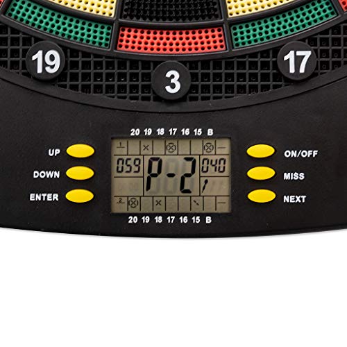 Carromco Electronic Dart Board Score 2nd Generation 92016 Unisex Adult, Black, Red, Green, Yellow