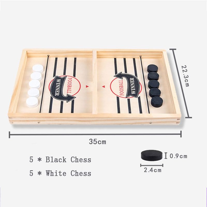 Board Game Fast Sling Puck Game Fast Action Wooden Air Hockey Board Games for Adults, Family Night or Friends Party(Small 1) - size: Small 1