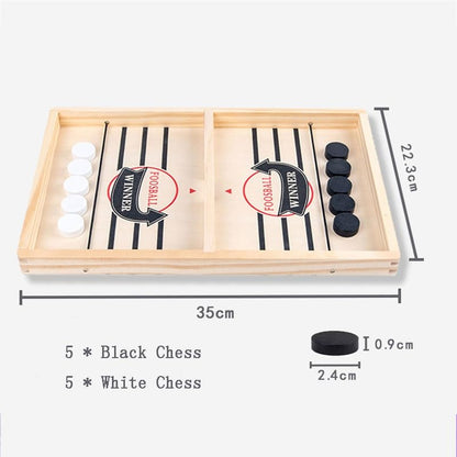 Board Game Fast Sling Puck Game Fast Action Wooden Air Hockey Board Games for Adults, Family Night or Friends Party(Small 1) - size: Small 1