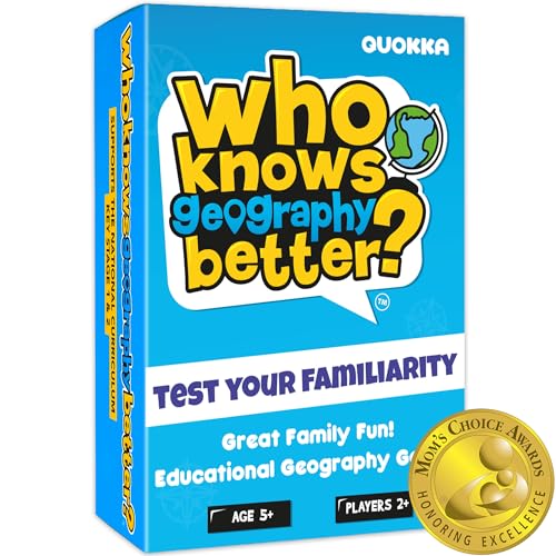 Board Games for Kids 8-12 – Family Card Games for Kids and Adults – Geography Trivia Cards for Family Game Night – Who Knows Geography Better – 500+ Questions – Fun Card Game for Families and Teens - color: 05. Geography