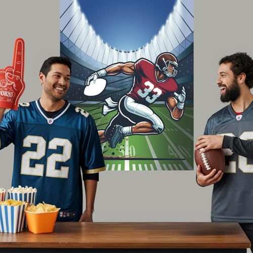 BASHOUT Football Party Game Set, Pin The Football Activity with 24 Stickers, Indoor Group Games for Adults